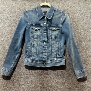 J Crew Classic Jean Jacket Women XXS Blue Denim Trucker Casual Layering Timeless